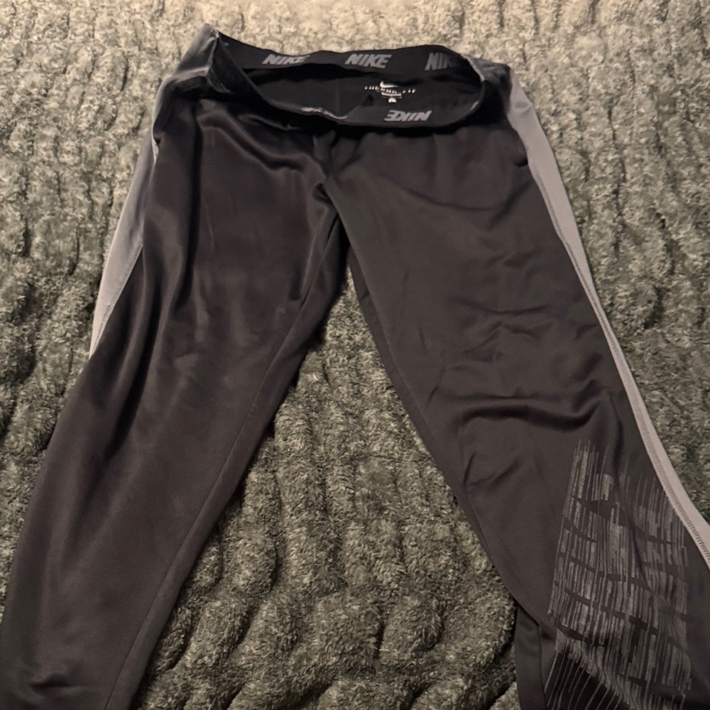 Nike Charcoal and Light Gray Performance Leggings